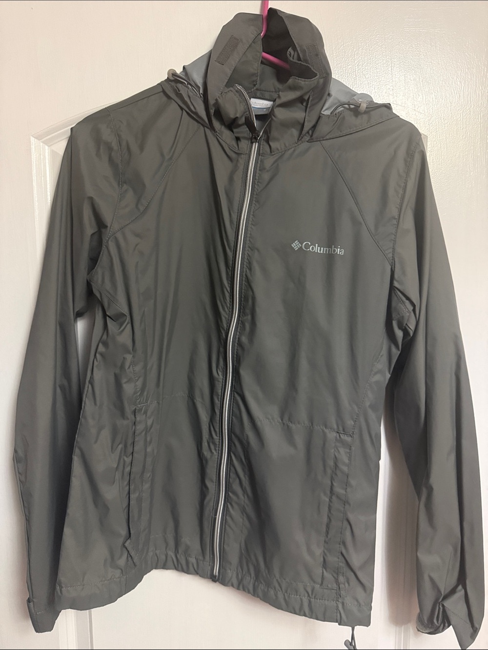 Columbia Olive Green Hooded Windbreaker Jacket